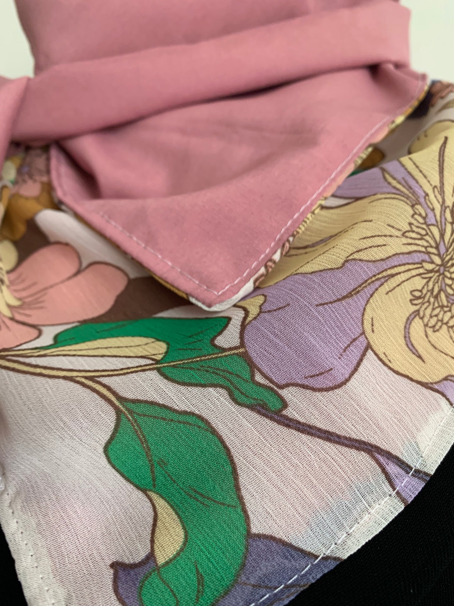 MIMI 11 Foulard façon bandana à lanières REVERSIBLE