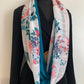 Lac en fleurs    Foulard double tour de cou REVERSIBLE en  MODELE UNIQUE