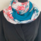 Lac en fleurs    Foulard double tour de cou REVERSIBLE en  MODELE UNIQUE