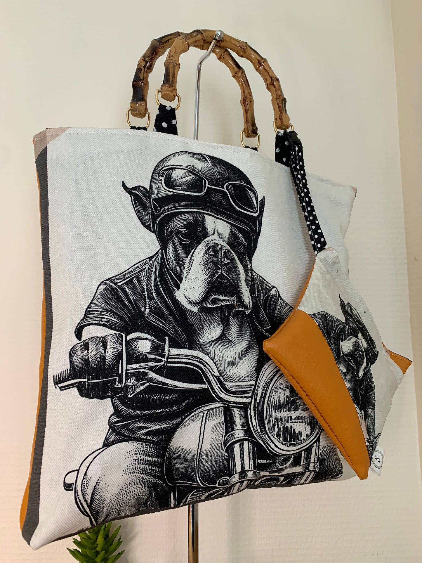 William le chien motard  Sac cabas MODELE UNIQUE