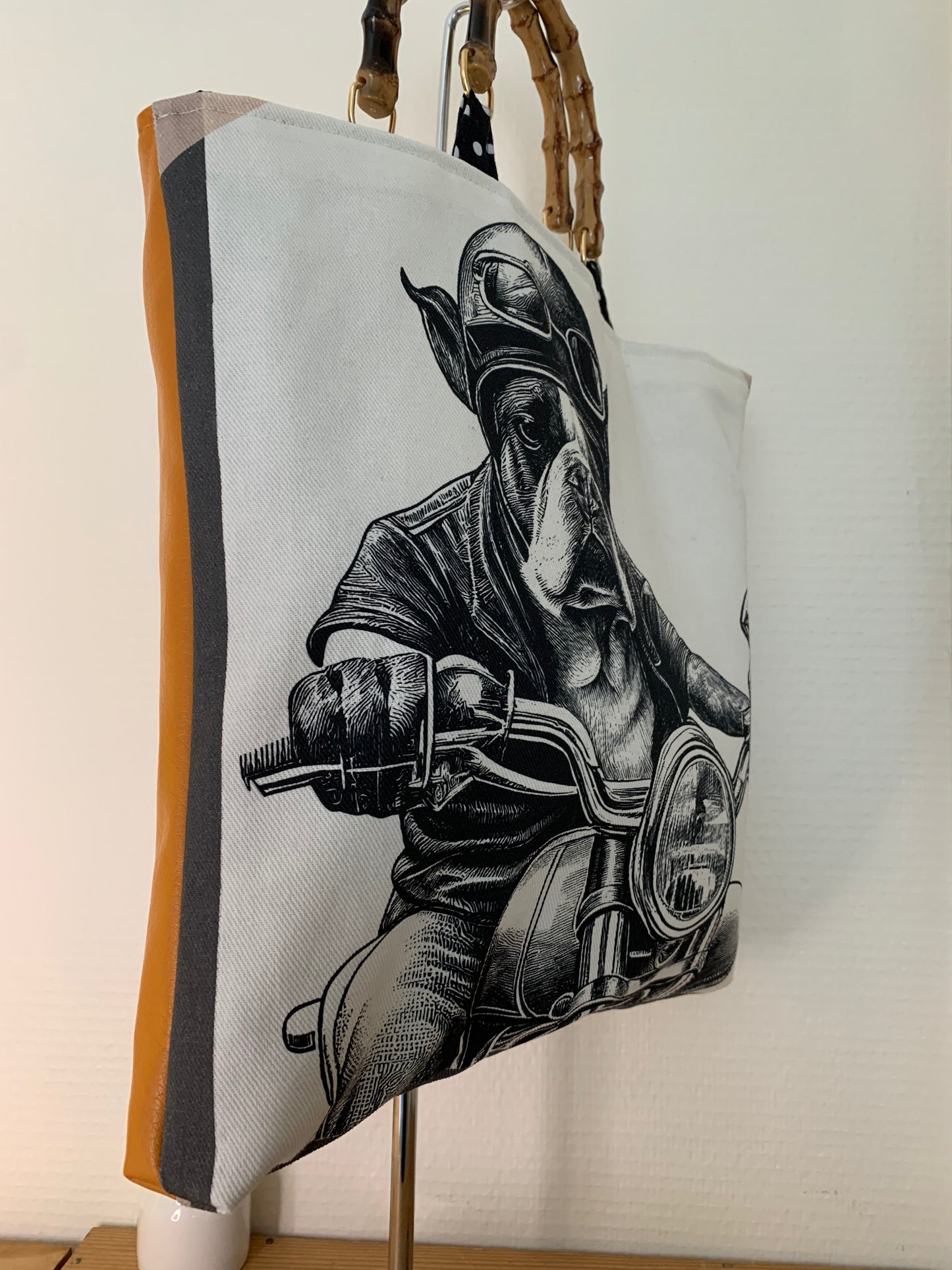 William le chien motard  Sac cabas MODELE UNIQUE