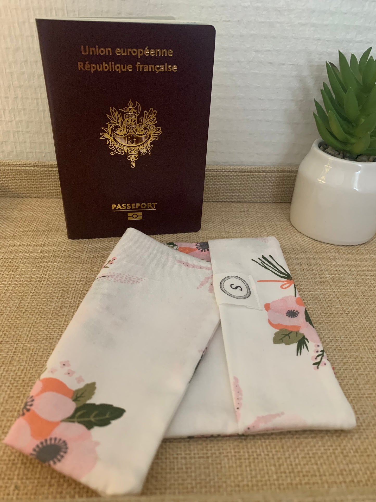 Protège passeport fleurs