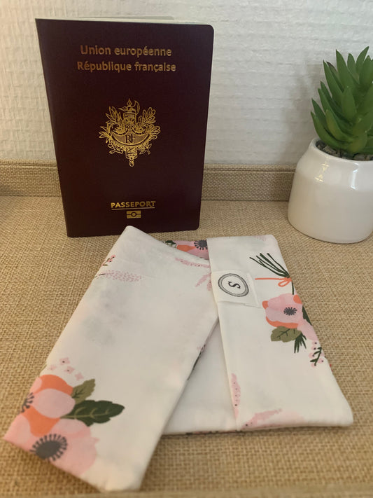 Protège passeport fleurs