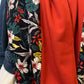 Victoria Foulard double snood en viscose imprimé fleurs et crêpe uni orange tomette